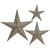 Deluxe Handcrafted Rustic Metal Wall Decor Stars (Set of 3)