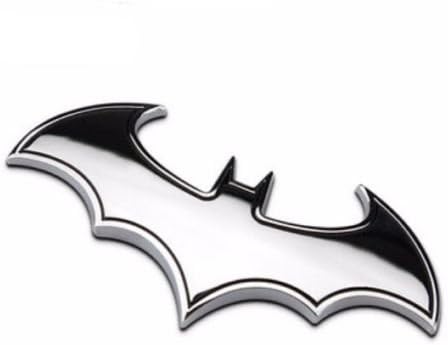 3D Metal Bat Auto logo Car Sticker Batman Chrome Emblem Badge (Silver)