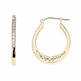 Image of 9ct Diamond Set Creole Earrings