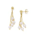 Akoya Pearl Earrings in 14K Yellow Gold