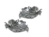 S/2 Electroplated Leaf Plate - Silver