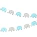 Blue Elephant Garland Baby Shower Decorations Baby Boy Elephant Banner Decorations Birthday Party Supplies Baby Nursery Decorations 10 Feet 17 pcs 4'Inch Elephant (Blue+Gray)