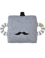 Blabla 'Hold Me Tight' Plush Grey Mustache Pillow