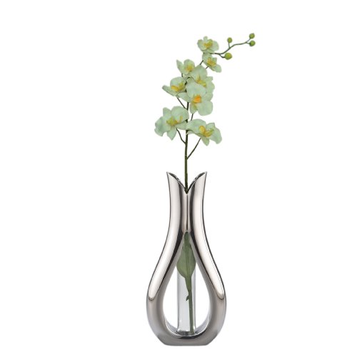 Cheap Nambe Tulip Bud Vase with White Orchid