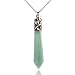 Justinstones Natural Aventurine Gemstone Hexagonal Pointed Reiki Chakra Pendant Necklace 20