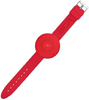 BiGR Audio XLWB02 WRiSTBOOM Wearable Wireless Bluetooth Speaker with Built-In Mic, Red