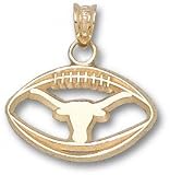 Texas Longhorns Solid 10K Gold Longhorn Pierced Football Pendant