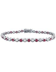 Ruby and Diamond Tennis Bracelet Platinum - 3.00 CT TGW