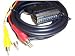 5m SCART to 3 x Phono AV Cable (Direction Switchable) red white yellow rca cctv av etc. 5 metres  from HDinterconnects
