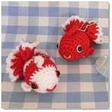 【あみぐるみキーホルダーキット】 金魚のスージとタバサ