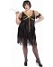 Womens Black and Gold Flapper Girl Costume Plus Size 16-22
