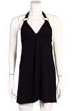 AQUA by Bloomingdale's Women's Brown Halter Swimsuit Cover-Up Dress, Small