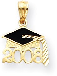 Graduation Cap 2008 Enamel Charm, 14K Yellow Gold