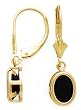 14k Gold & Black Onyx Oval Drop Earrings