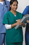 V-Neck Scrub Top, Unisex, Peacock, 3X-Large