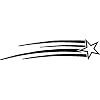 SHOOTING STAR WALL ART STICKERS DECALS CHILDRENS ROOM DECOR, BLACK
