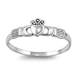 Sterling Silver Ring - Claddagh - 2mm Band Width and 7mm Face Height in Sizes: 2-9