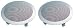 8inch Full Range Ceiling Speaker Pair With White Plastic Frame Painted Steel Grill