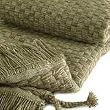Alpaca wool throw, 'Jade Checks'
