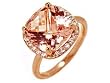 14k Rose Gold Natural Morganite & Diamond Ring Size 6 Ct.tw 5.20
