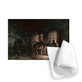 In front of the Pub, 1843 (oil on canvas) .. - Tea Towel 100% Cotton - Art247 - Tea Towel - 46x70cm