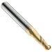 Precision Twist EB3302G Solid Carbide End Mill, TiN Coated, 2 Flute, Ball End