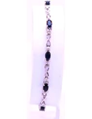 14K White Gold Sapphire/Diamond Bracelet