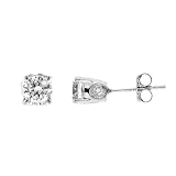 Certified 14k White Gold Diamond Stud Earrings (1 cttw, H-I Color, I2-I3 Clarity)