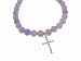 Diamond Cross on Lavender Jade Bead Bracelet by Sydney Evan