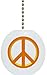 Orange Peace Sign Ceramic Fan Pull