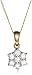 9ct Yellow & White Gold 7 Stone 50pt Diamond Cluster Pendant & 18