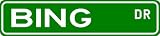 BING Street Sign ~ Family Lastname Sign ~ Gameroom, Basement, Garage Sign
