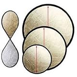 JTL 42 Round Foldable Portable Light Reflector, Gold & Silver
