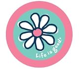 LIFE IS GOOD DAISY ROUND STICKERS (PACK OF 2) PERFECT FOR SPREADING CHEER AND OPTIMISM!