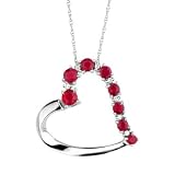 Ruby and Diamond Heart Pendant