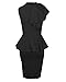 Womens Sleeveless Ruffle Side Peplum Frill Stretch Bodycon Midi Party Dress