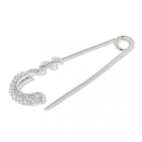 Bling Jewelry Sterling Silver CZ Pave Safety Pin Brooch