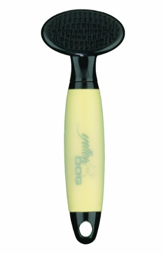 Conair Yellow Dog Soft Slicker with Memory Gel Grip, Dog Home Grooming, Small, Yellow