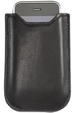Traditional Smooth Black Leather iPhone and Blackberry secure case by Graphic Image -