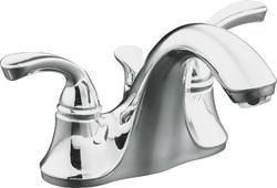 Kohler Double Handle Centerset Bathroom Faucet with Sculpted Lever Handles from the Forte Series Polished Chrome - K-10270-4-CP