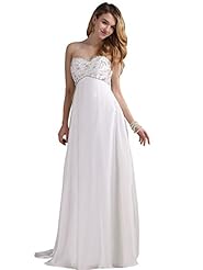 Maternity Sheath Cocktail Empire   Waistline Belted Beaded Chiffon Club Dress/Homecoming Dress/Prom Dress/Wedding Dress  with a Brush/Sweep Train 