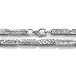 Sterling Silver Cubic Zirconia 5mm Diamond-Cut Bullet Chain
