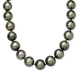 10-13mm Black Tahitian Cultured Pearl Strand With 14kt White Gold And Diamond Clasp. 20