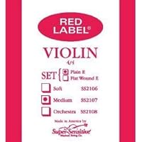 Super Sensitive Red Label 4/4 Violin String Set - Medium Gauge