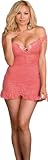 Plus Size Coral Pink Babydoll Lingerie Set - Sexy Baby Doll & Open Crotch Thong