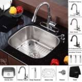 Kraus KBU11-KPF2220-KSD30SN 20 Undermount Single Bowl Stainless Steel Sink with