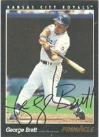 George Brett, Kansas City Royals, 1993 Pinnacle Autographed Card