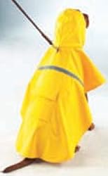 Dog Rain Coat - Yellow w/ Reflective Stripe - X-Small (XS)