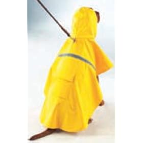 Dog Rain Coat - Yellow w/Reflective Stripe - XX-Large (XXL)