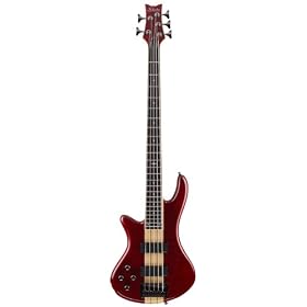 Schecter Stiletto Elite-4 Bass Guitar (4 String, Left Handed, See-Thru Cherry)